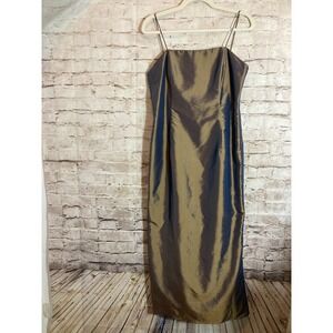 Vintage Y2K Cachet Dress Womens 8 Iridescent Brown Shimmer Gown Dark Romantic